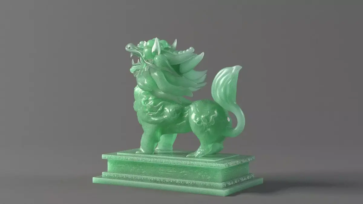 carved model jade seal Panlong Dragons  3D model