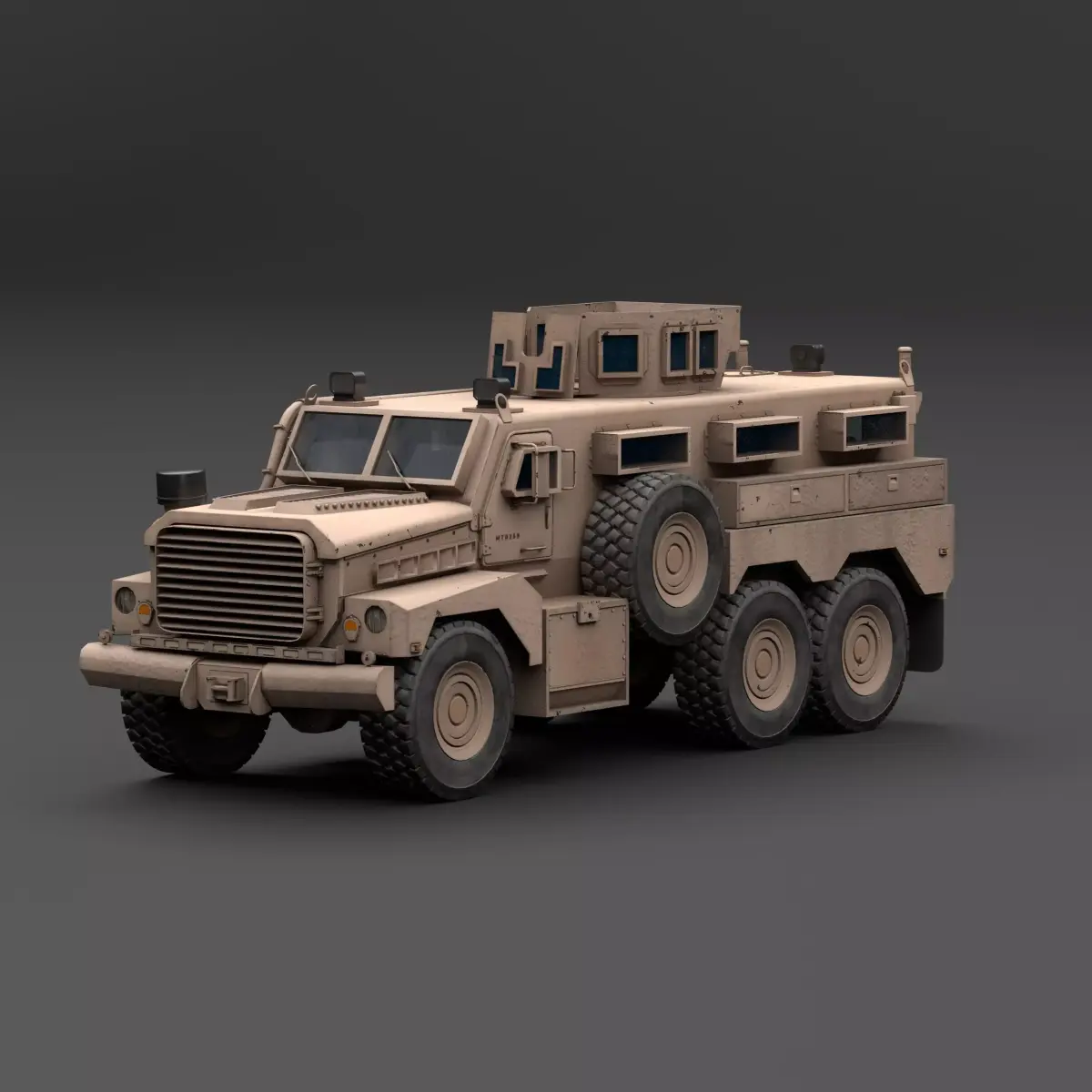 Military Cougar MRAP 6X6 Vehicle Low-poly 3D model