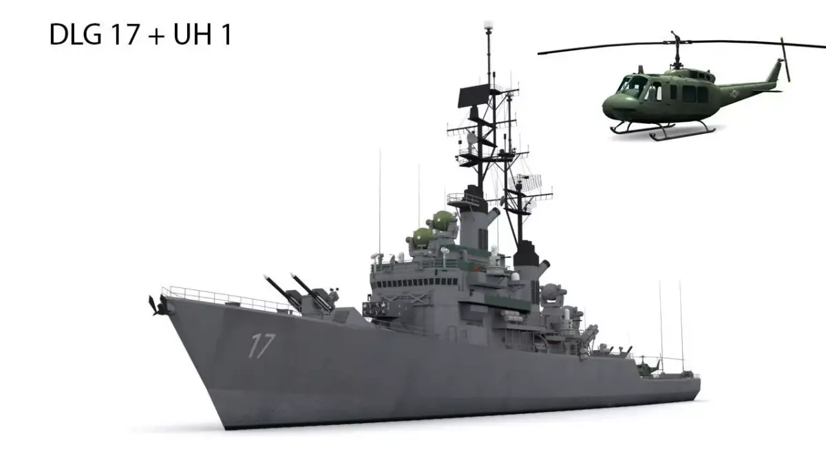 DLG 17    USS Harry E Yarnell Low-poly 3D model