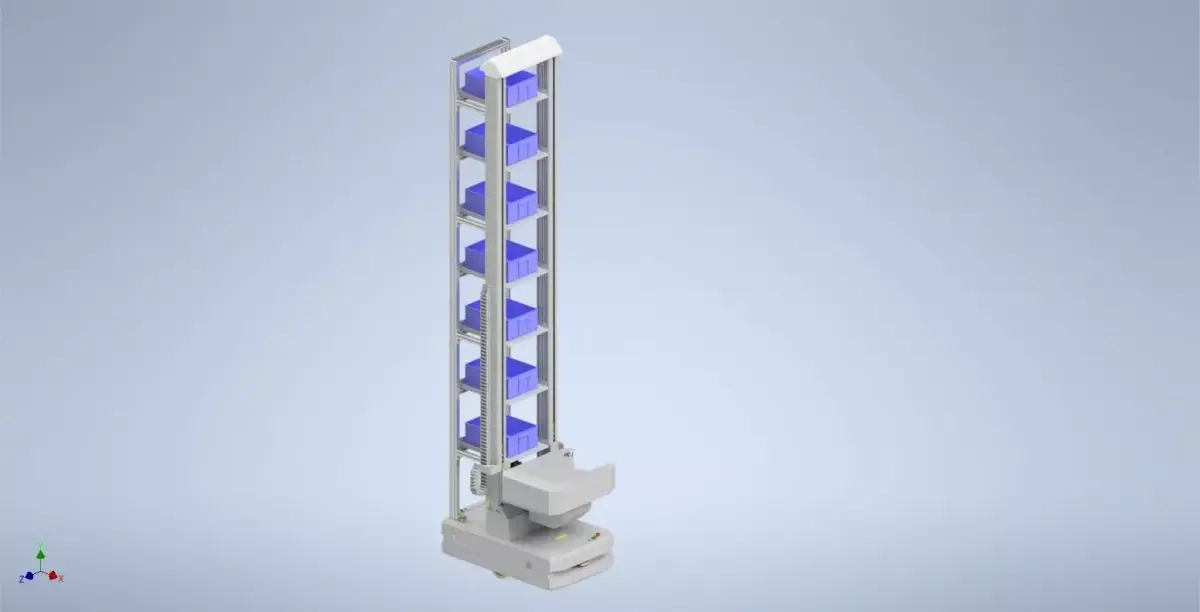 AGV with Three-way rotating grip - Smart warehouse 3D model