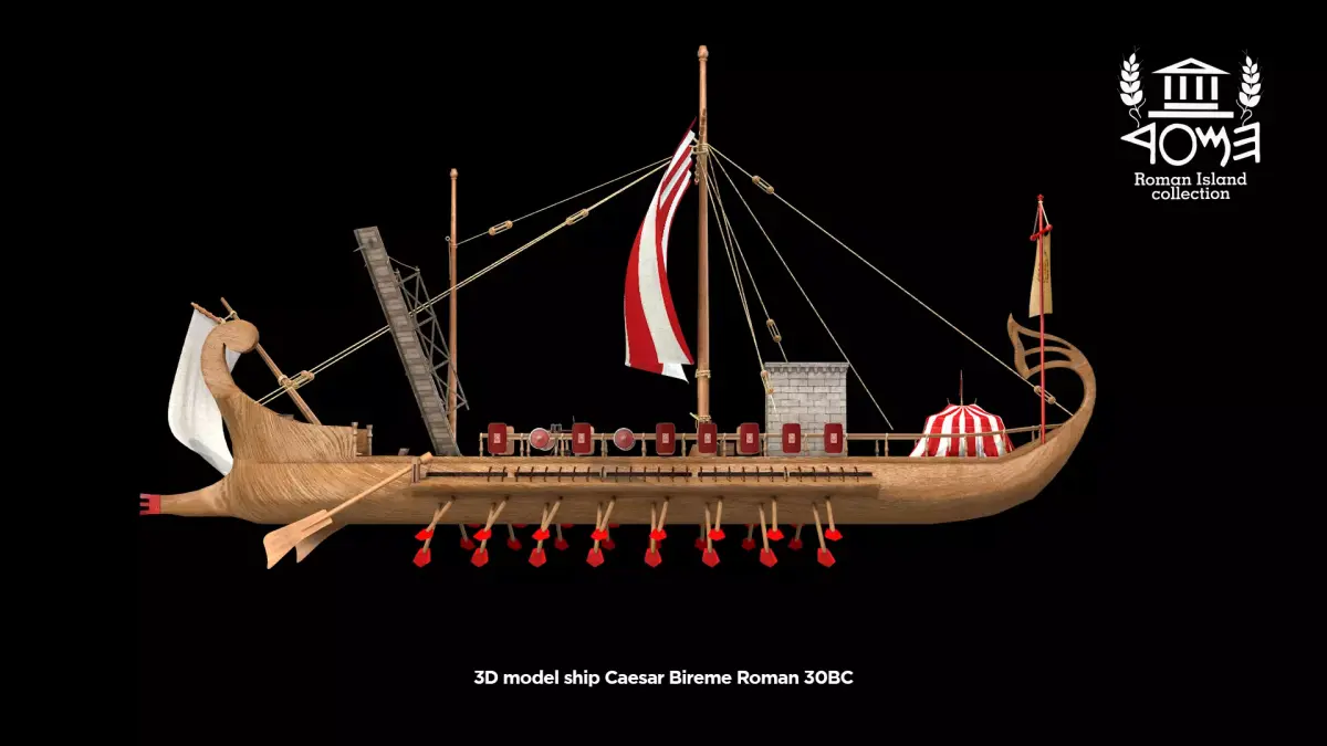 Roman island Bireme war 3D model