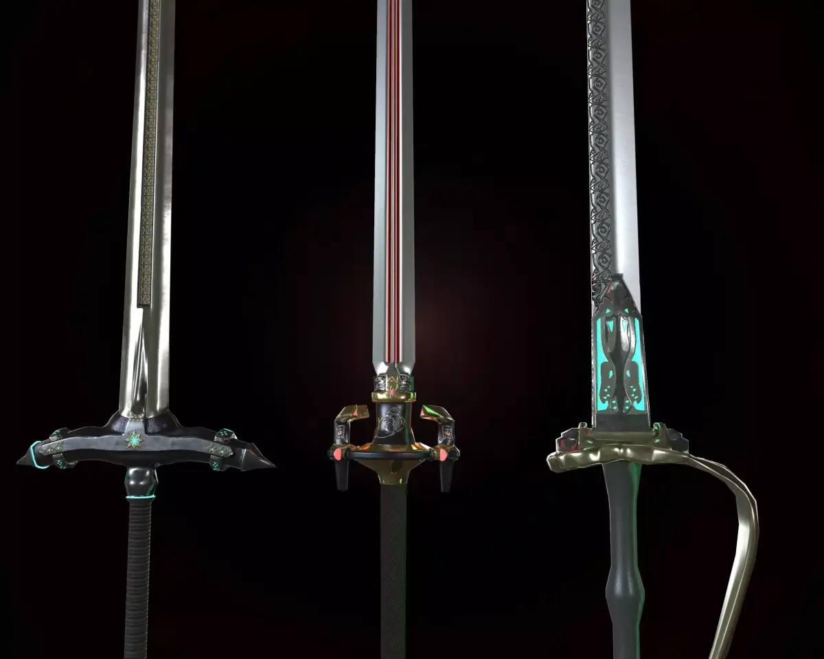 Stylized Heavy blade pack Low-poly 3D model