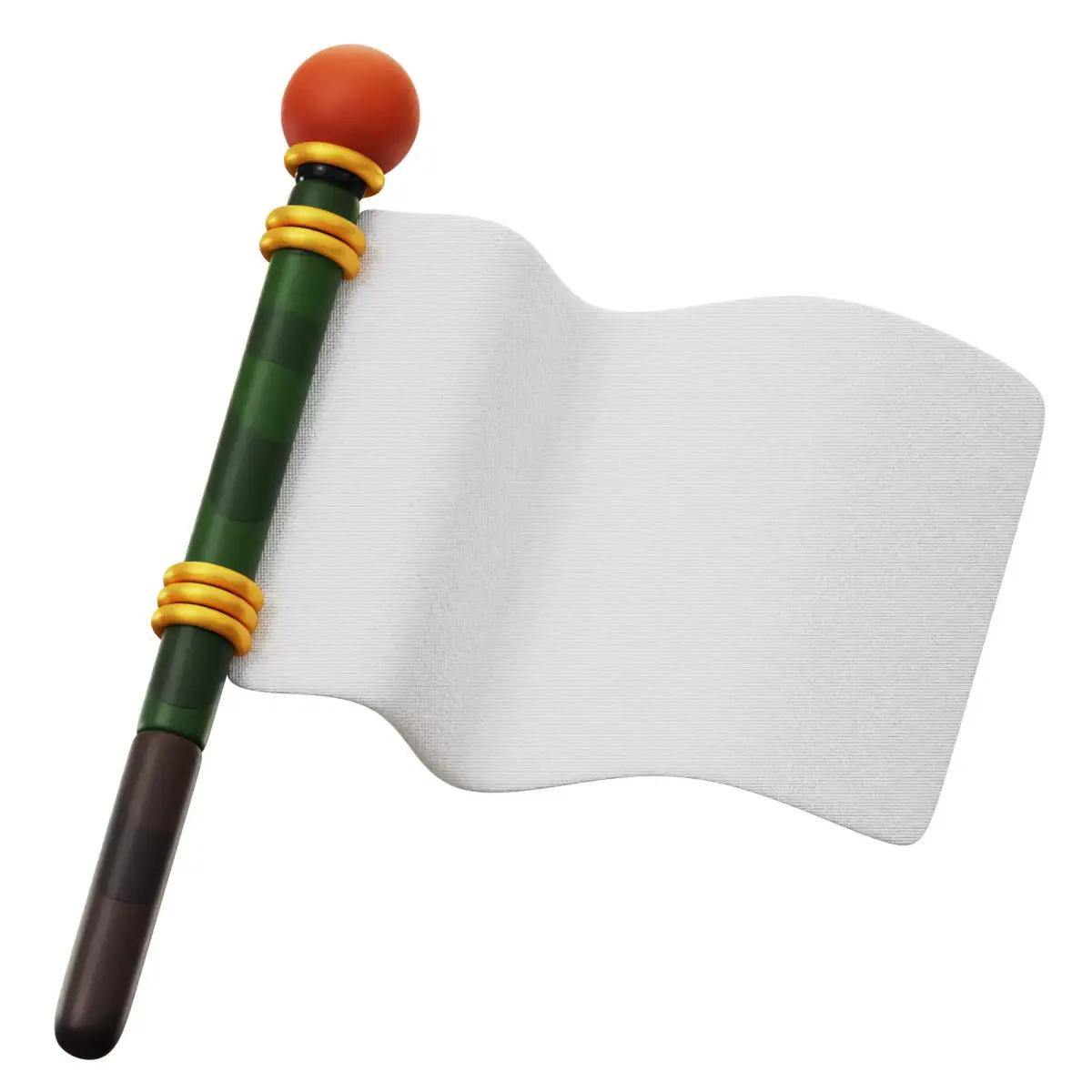 3D Army White Flag Low-poly 3D model