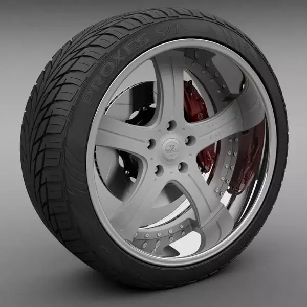 Savini Forged SV-3S Wheel and Tire 3D model