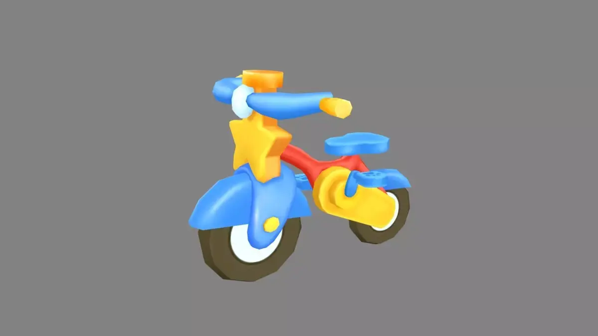 Cartoon bike toy Low-poly 3D model