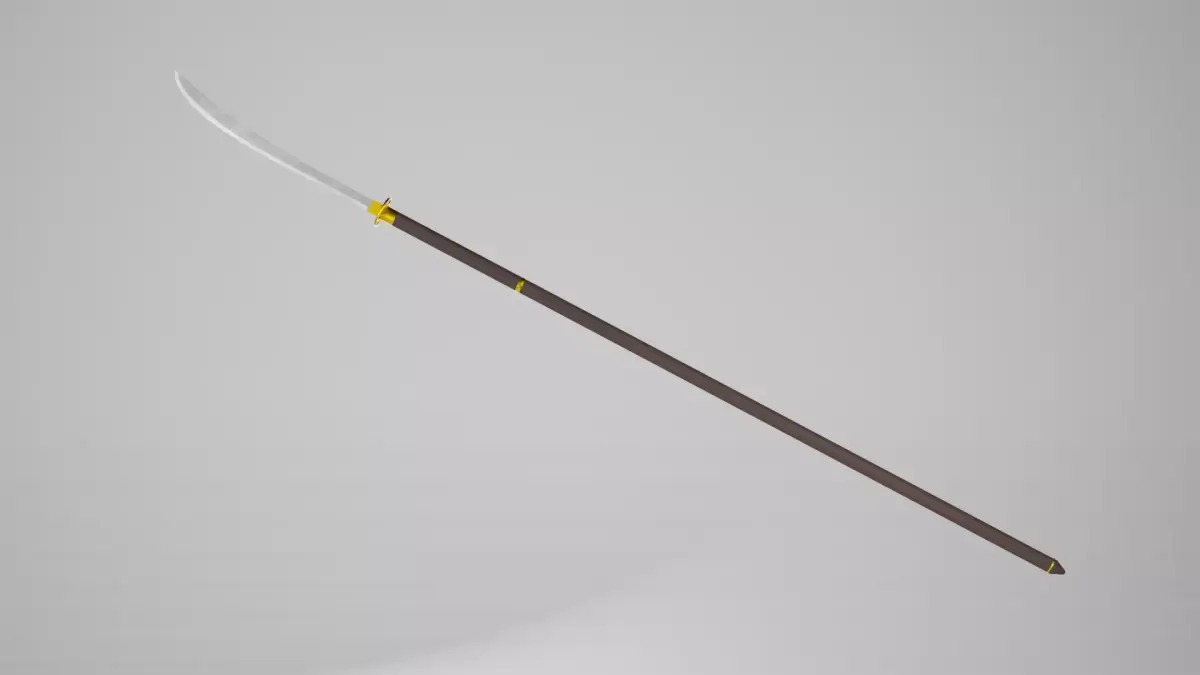 Naginata samurai sword Low-poly 3D model