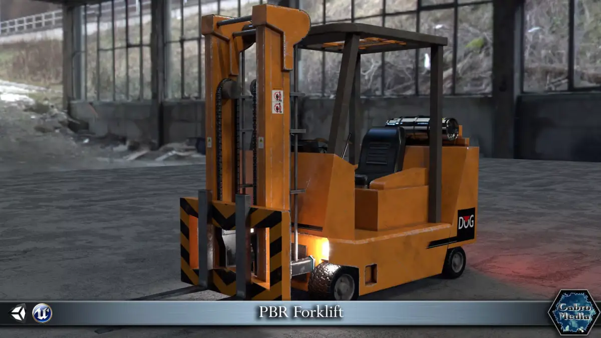 PBR Forklift Low-poly 3D model
