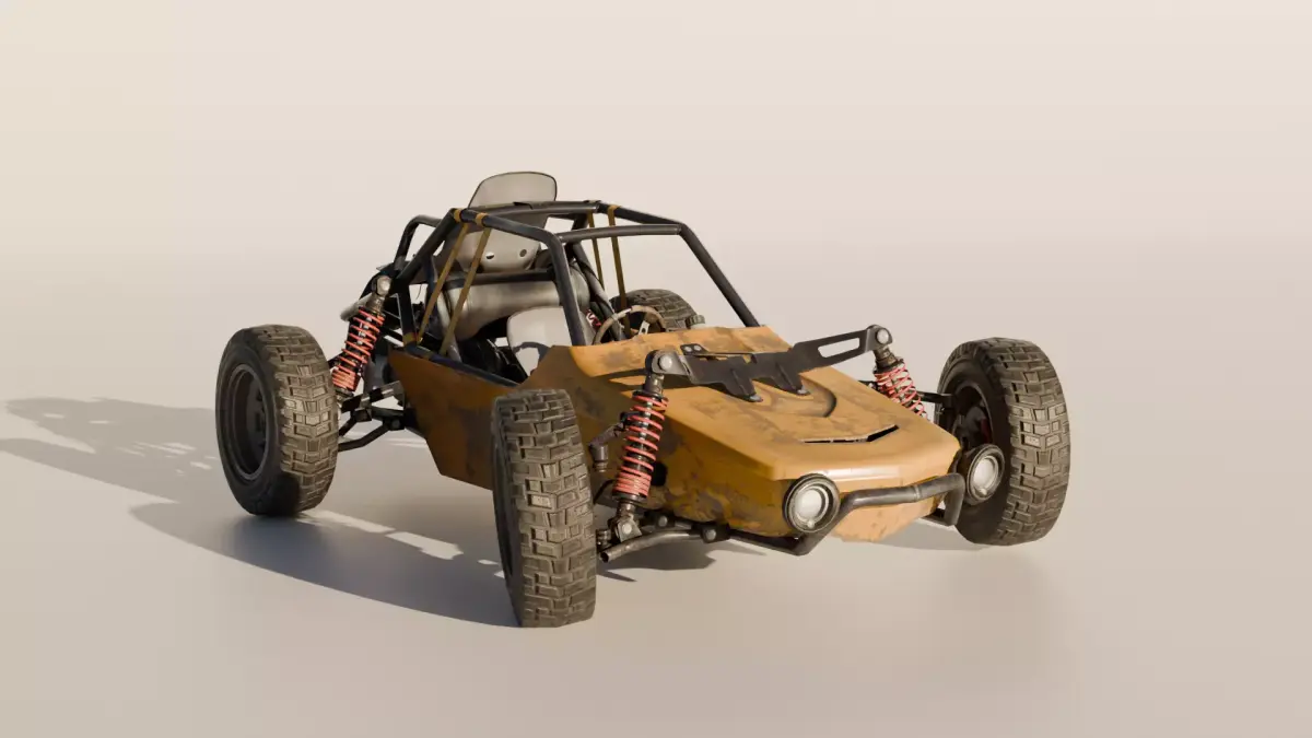 Realistic PUBG Buggy 3D Model - High-Quality Game Asset 3D model