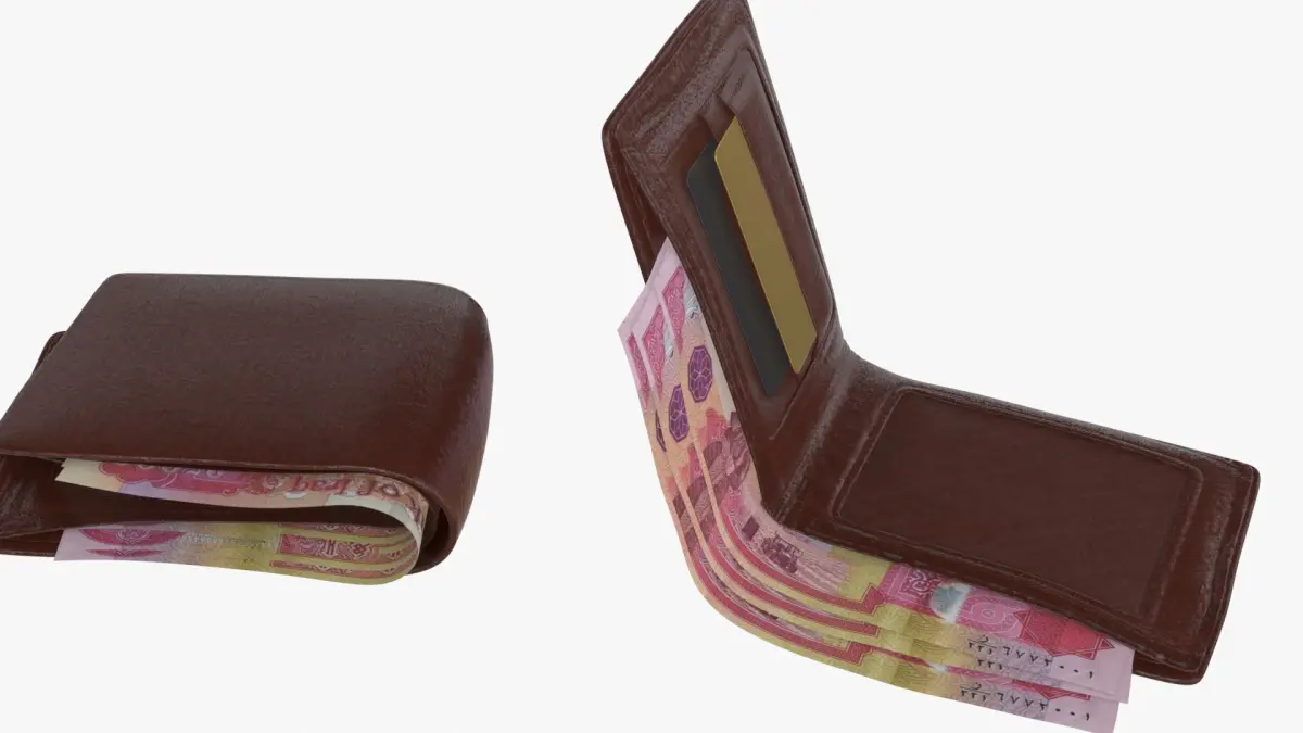 Iraq 25000 Wallet Money Purse 3D model