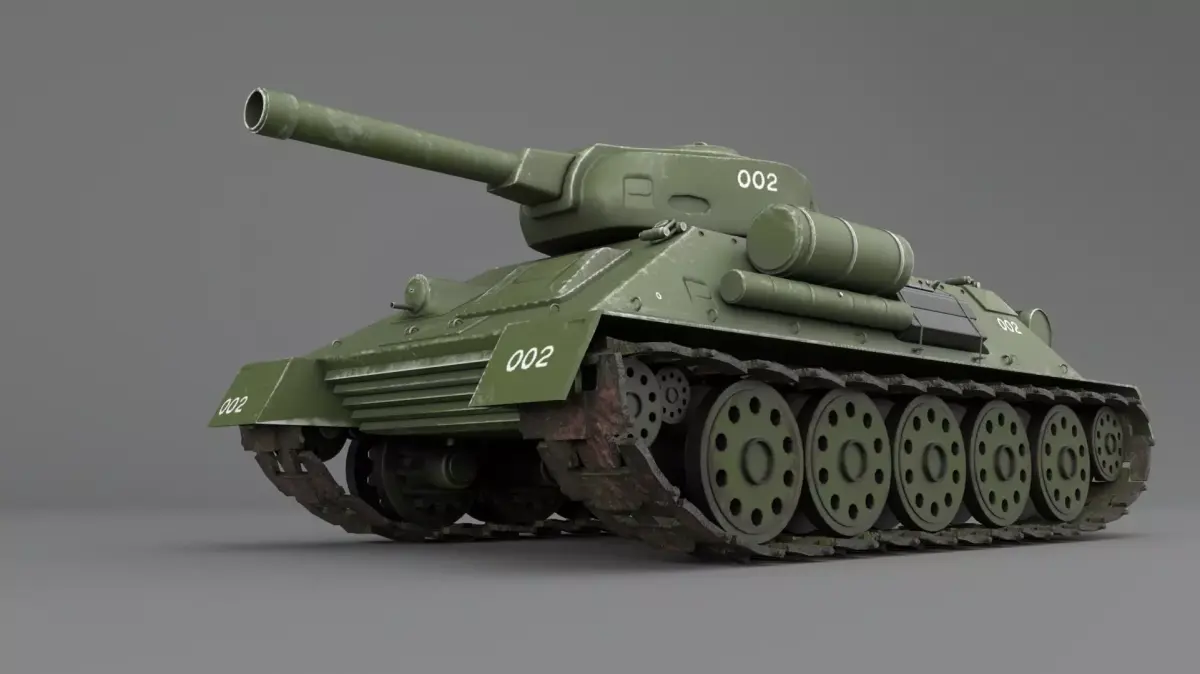 Tank T-34 3d model Soviet medium tank  world war weapon 3D model
