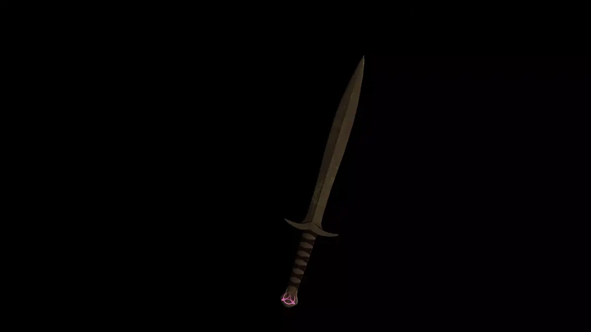 Medival Fantasy sword Game ready Low-poly 3D model