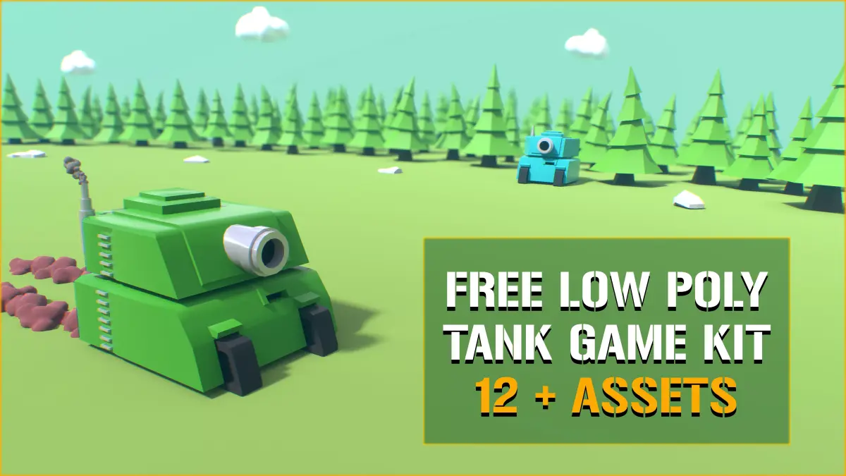 Low Poly Tank Game Kit Free low-poly 3D model