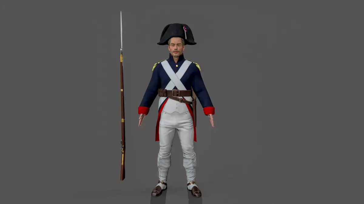 Napoleon soldier Low-poly 3D model purchase