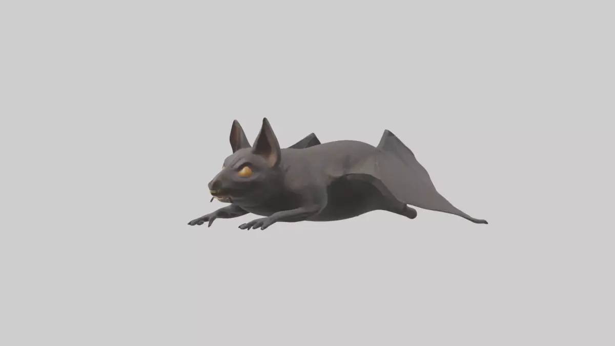 Lying Bat Model 1 Low-poly 3D model