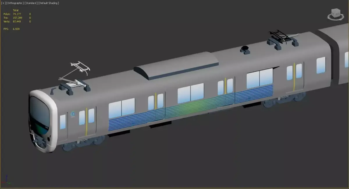Train Model Low poly metro Low-poly 3D model