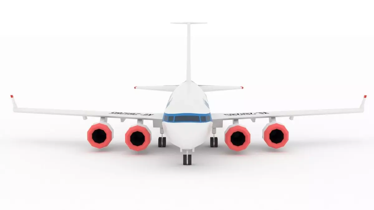 Passenger Airplane Stylized lowpoly Low-poly 3D model