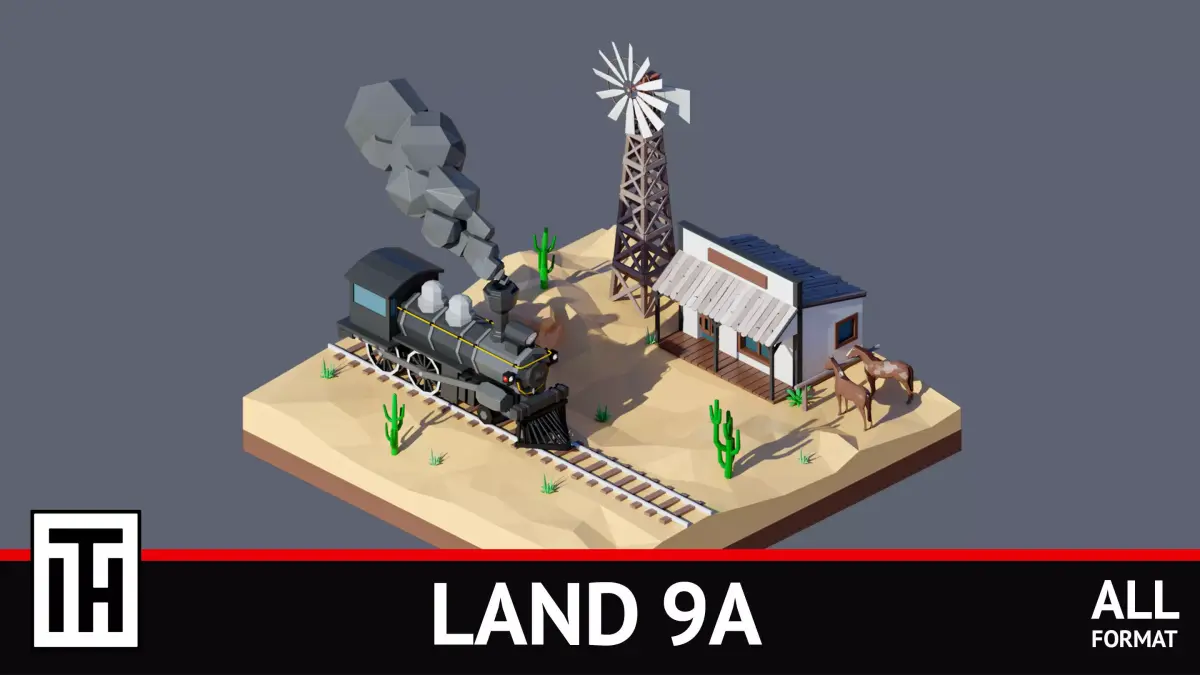 land 9A Low-poly 3D model