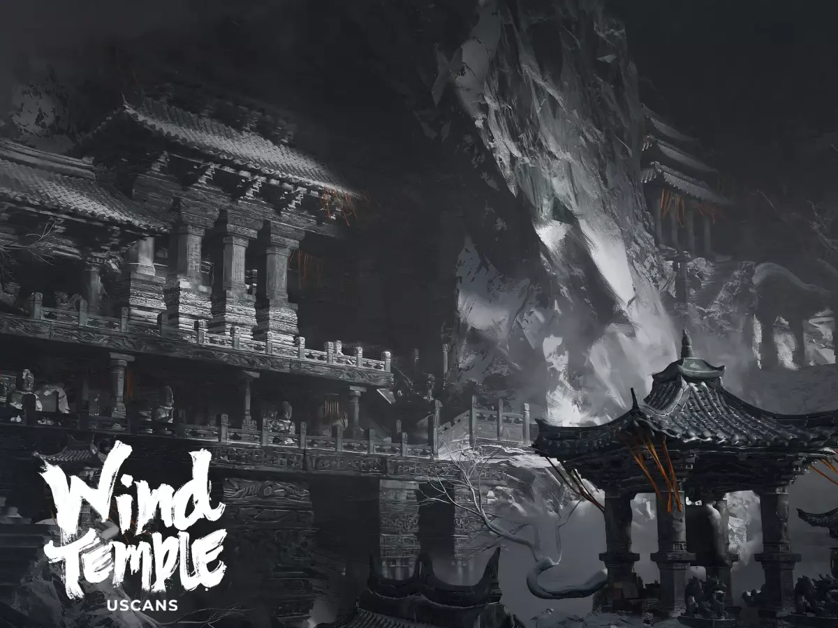Wind Temple Low-poly 3D model