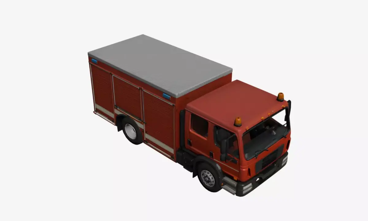 Realistic Fire Truck Detailed Emergency Vehicle 02 3D model