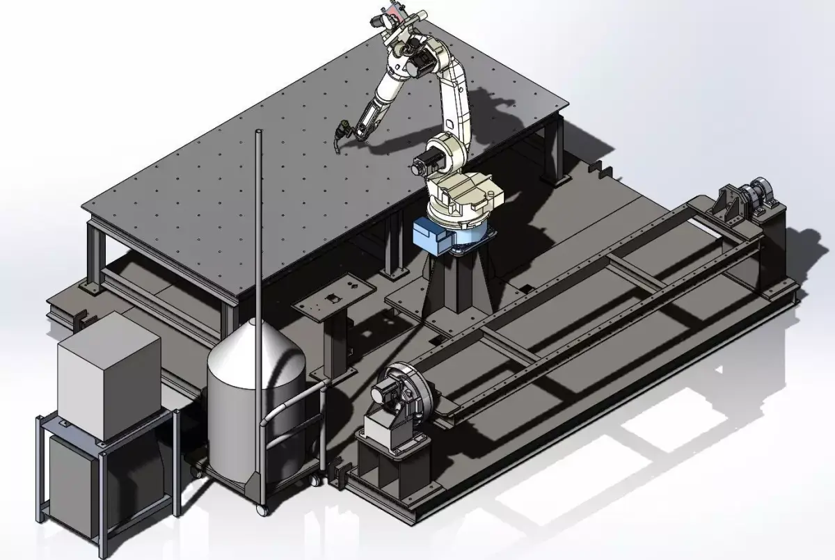 Welding robotics  automation system solution with rotary table 3D model