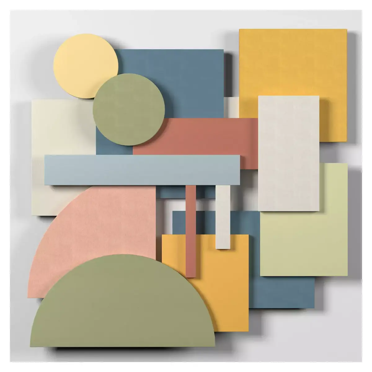 Wall Colored shapes Decoration - 90x90 - Collection - Part 3 3D model