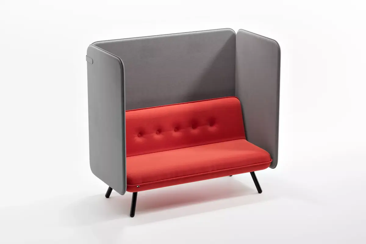 Two Seater Sofa with Writing Acoustic Screen - Koenig Neurath 3D model