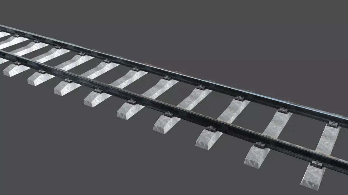 railway rails section  3D model