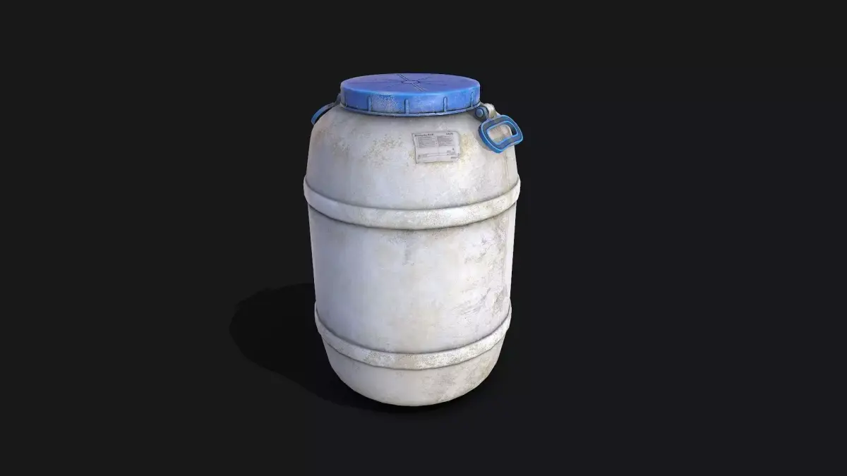 White plastic Barrel Low-poly 3D model