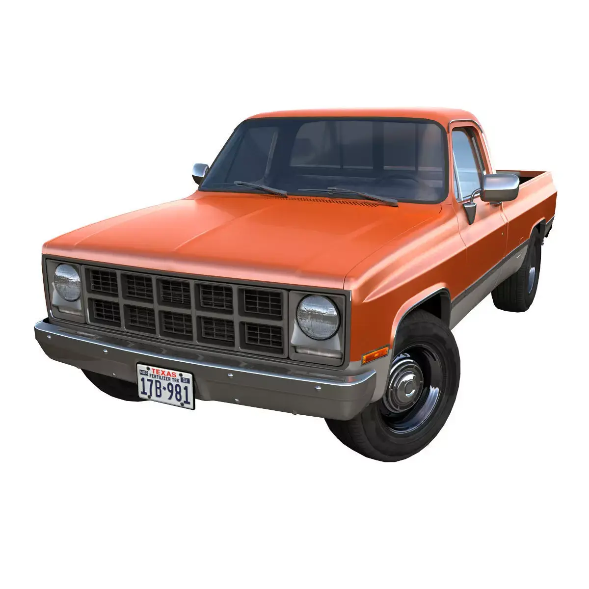 1980s generic industrial pickup Low-poly 3D model