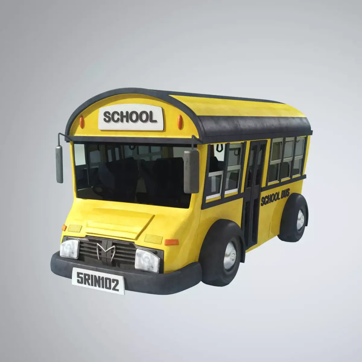 Cute Cartoon School Bus 3D model