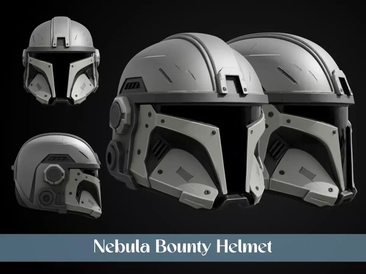 Stylized Interstellar Bounty Hunter Helmet - Nebula Bounty 3D print model