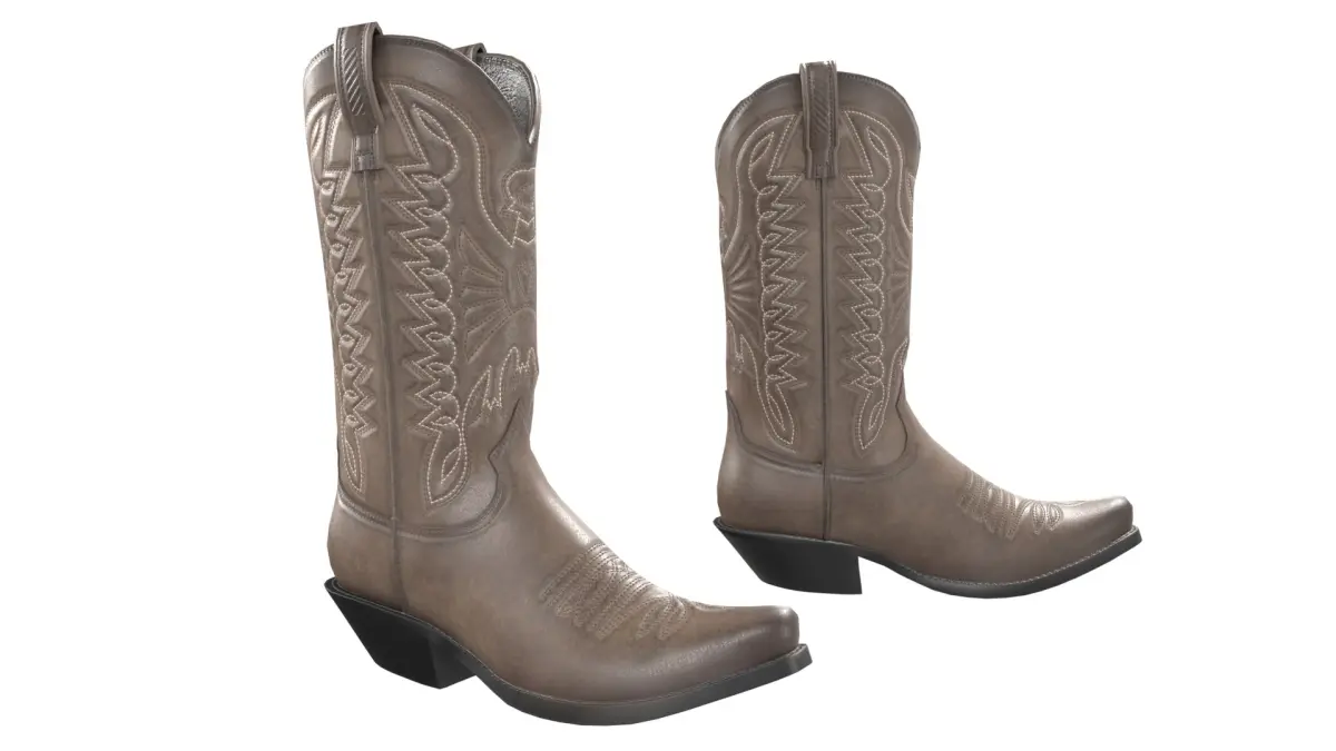 Brown Western Boots(1) 3D model