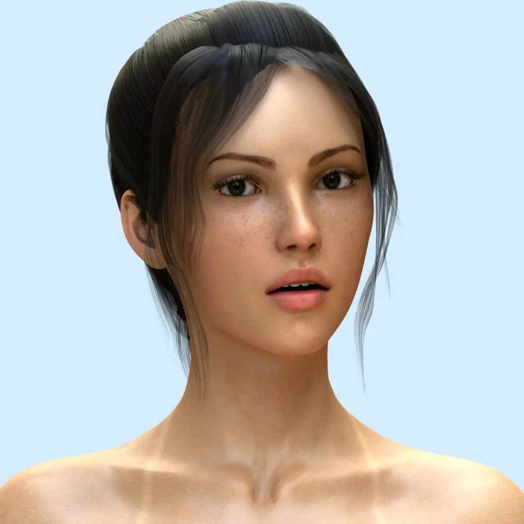 Realistic Woman Naked with Tan lines 3D model