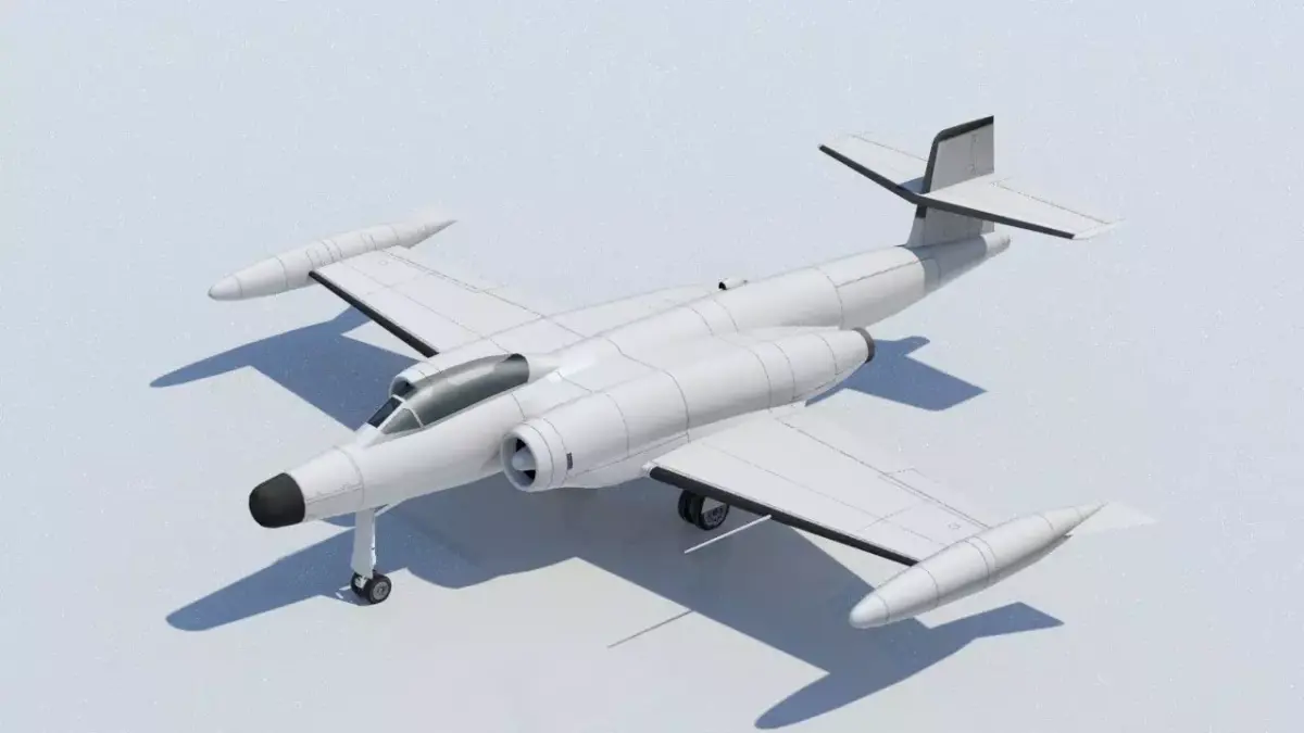 Avro Canada CF-100 Canuck Low Poly Static Blank Low-poly 3D model