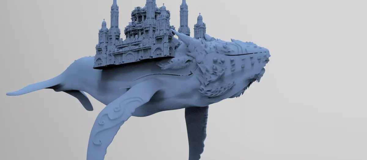 Dinosaur Whale Ancient city 2  3D model