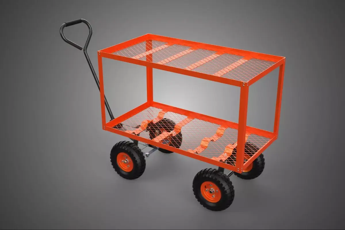 HEAVY DUTY DOUBLE DECKER TIER BED NET TROLLEY WAGON CART GARDEN 3D model