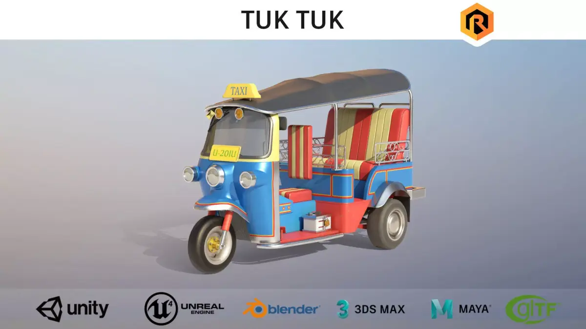 Tuk Tuk - Low-poly 3D model purchase