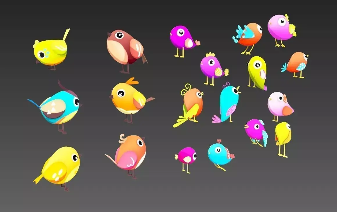 Cartoon Bird Low-poly 3D model buy