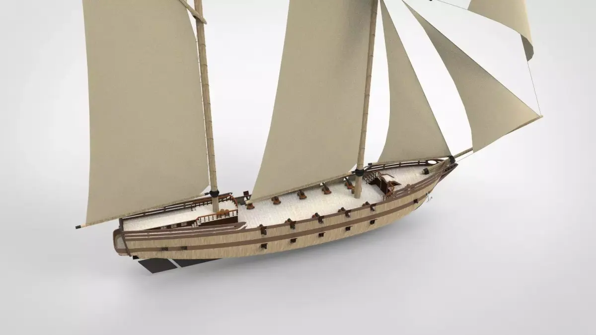 historical sailing ship 3D model