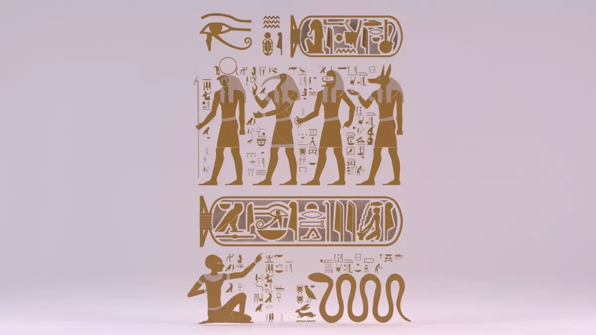 Egyptian Symbols - 037 Low-poly 3D model