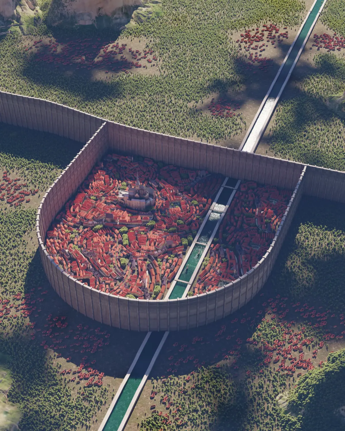 Attack on Titan Shiganshina District Low-poly 3D model