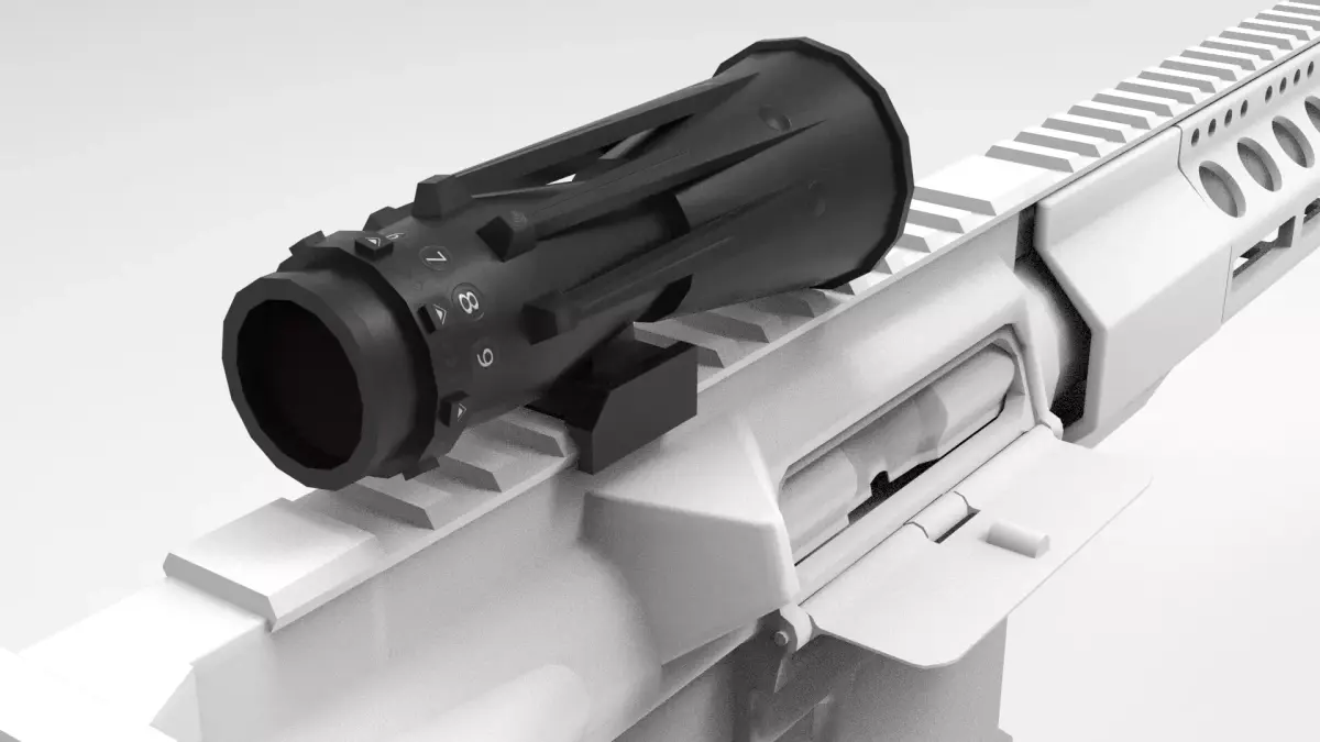 Scifi Low Poly Scope Low-poly 3D model
