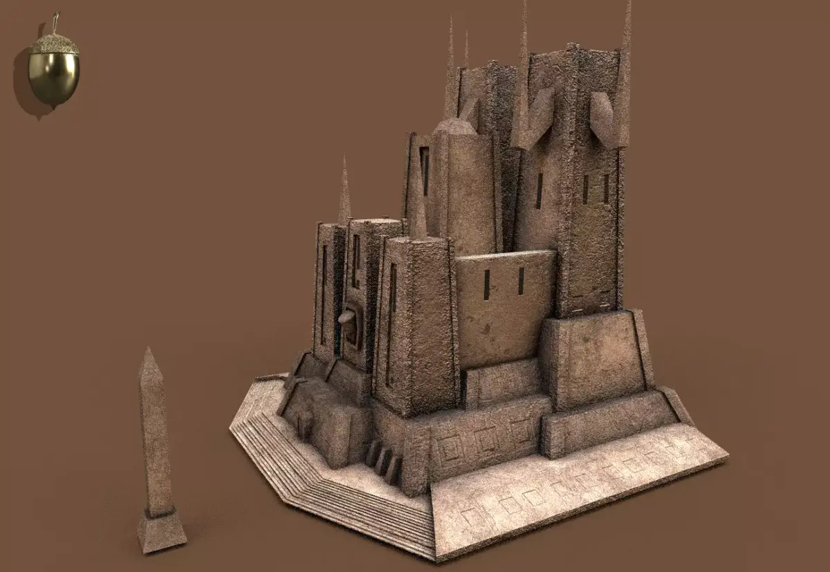 Ancient Desert Fortress - Low Poly Architecture Low-poly 3D model