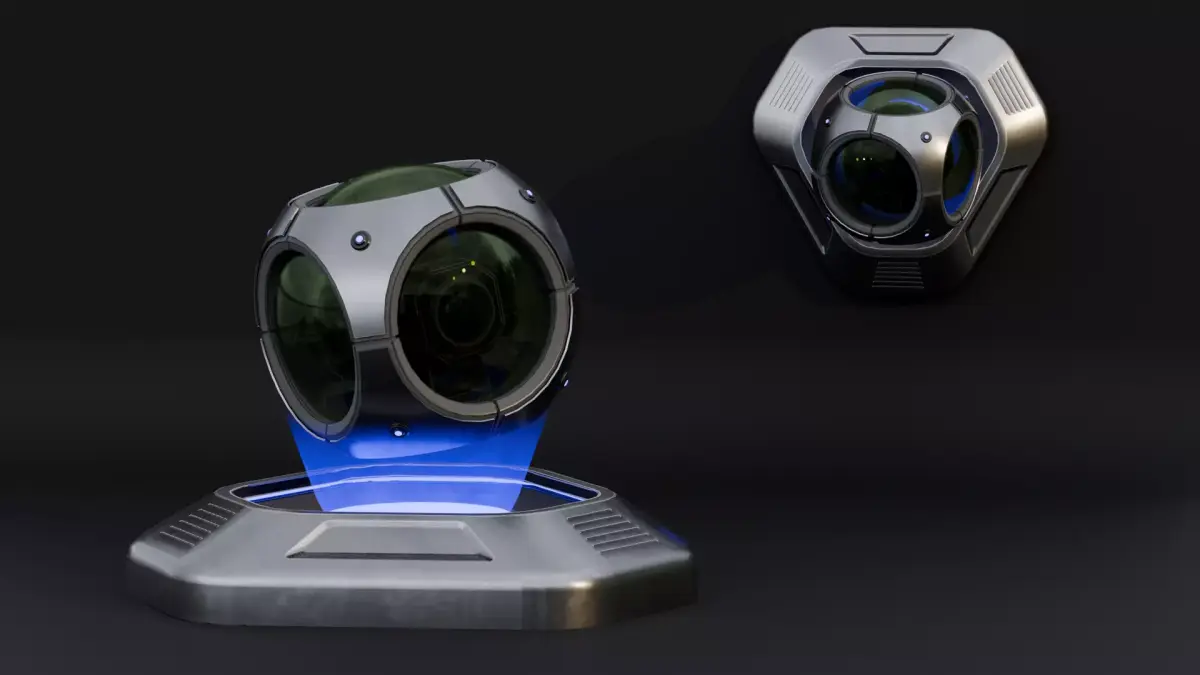 Sci-Fi Spherical Camera Low-poly 3D model