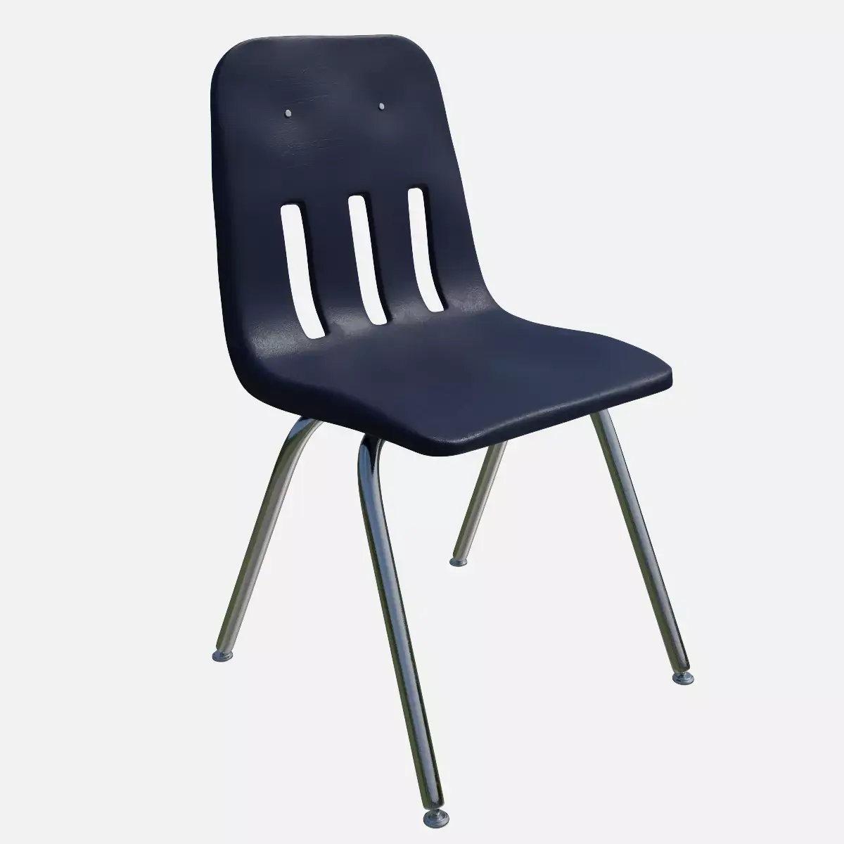 Plastic School Chair Low-poly 3D model