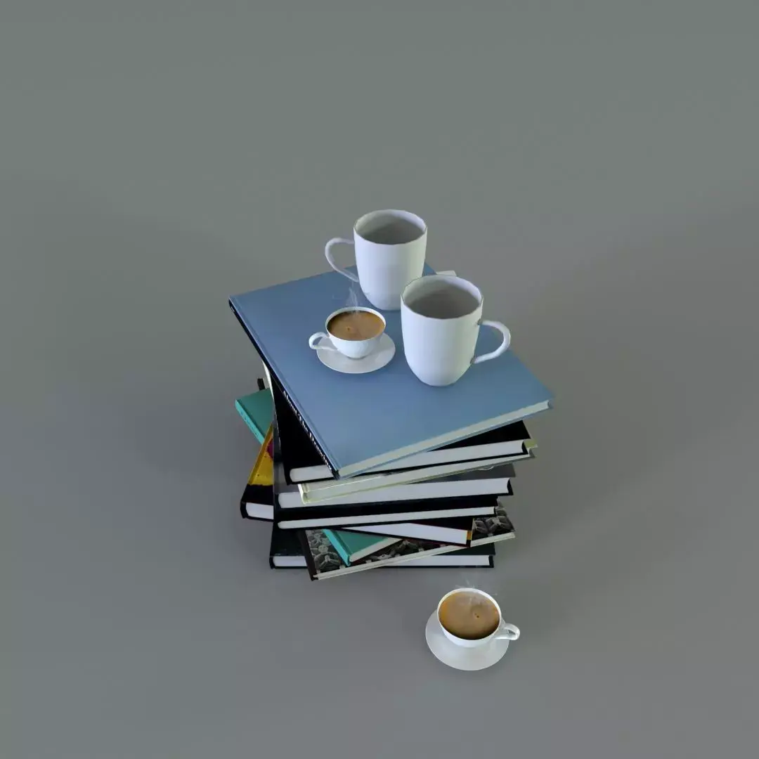 Book And Coffe Cup Free 3D model