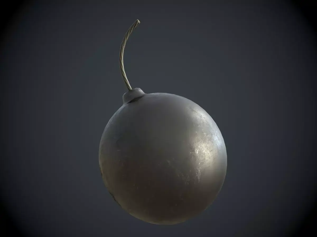 Black Cartoon Bomb 3D model