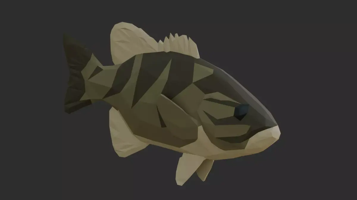Low Poly Smallmouth Bass Low-poly 3D model