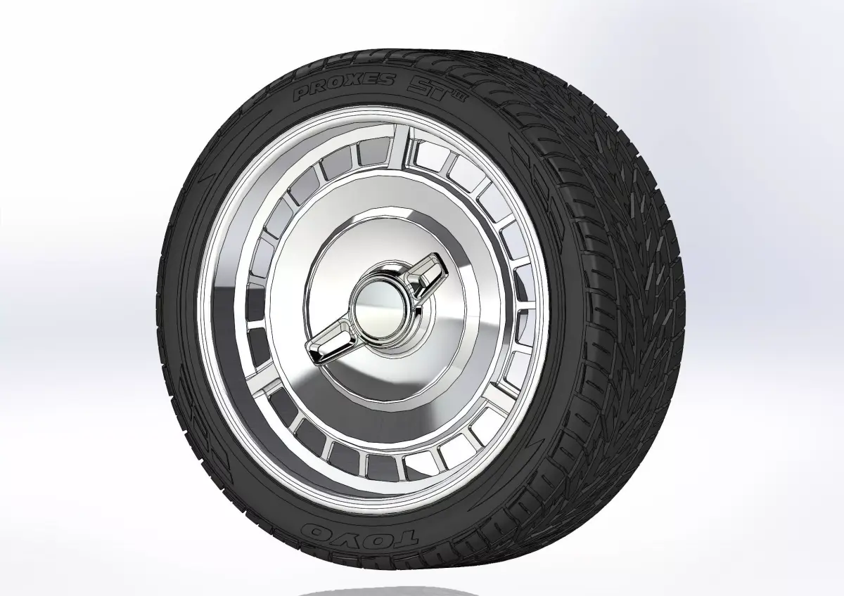 Custom wheels Schott BelAir 22inch for scale model 3D print model