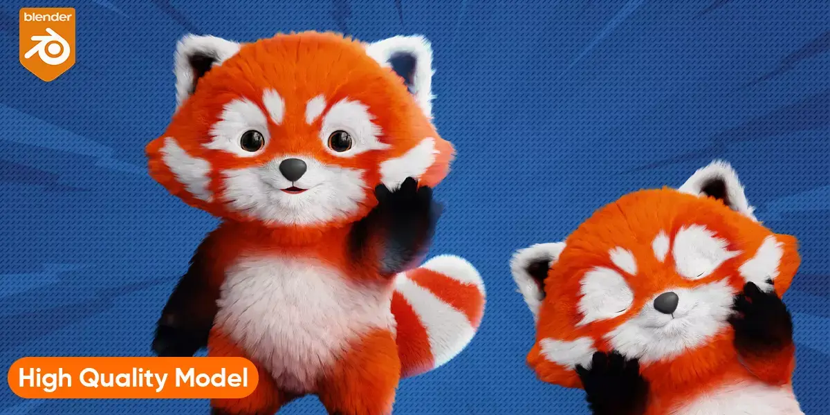 Cute cartoon panda Low poly Free low-poly 3D model